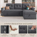 L Shaped Sleeper Sofa Bed with Storage and USB Port - ShipItFurniture