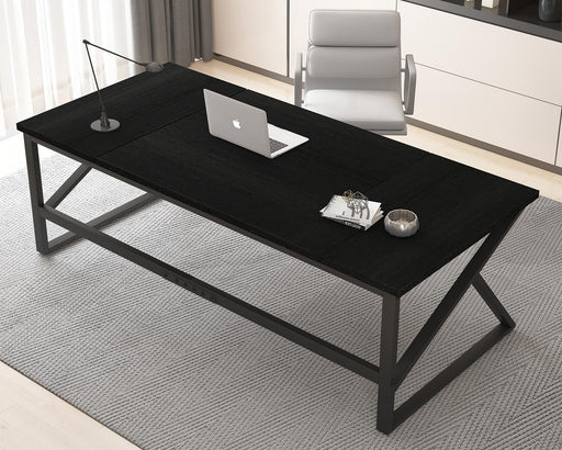 Large Black Desk for Two Monitors and Workstations - ShipItFurniture