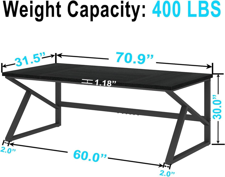 Large Black Desk for Two Monitors and Workstations - ShipItFurniture