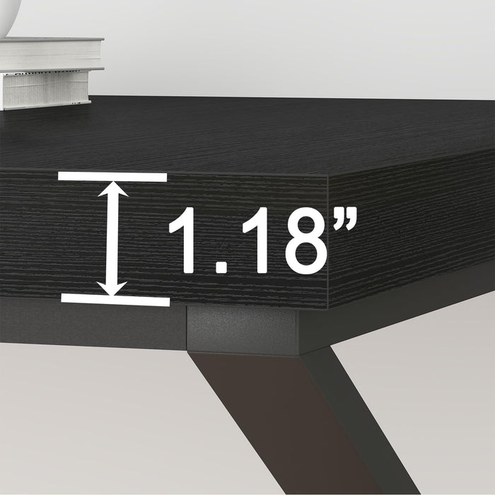 Large Black Desk for Two Monitors and Workstations - ShipItFurniture