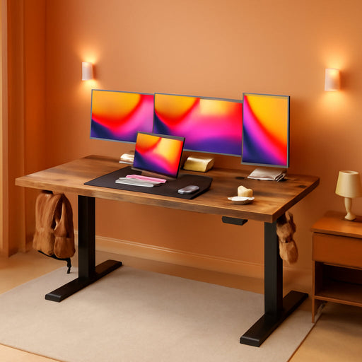 Large Electric Standing Desk Adjustable Height with Hooks - ShipItFurniture