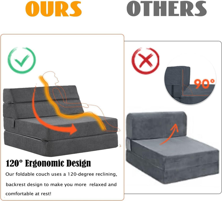 Large Foldable Sofa Bed Soft Foam Convertible Chair - ShipItFurniture