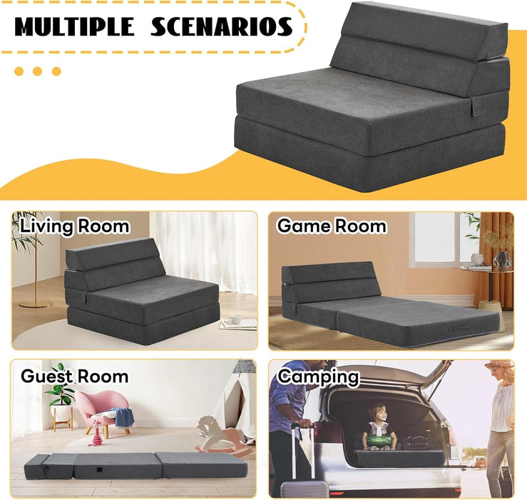 Large Foldable Sofa Bed Soft Foam Convertible Chair - ShipItFurniture