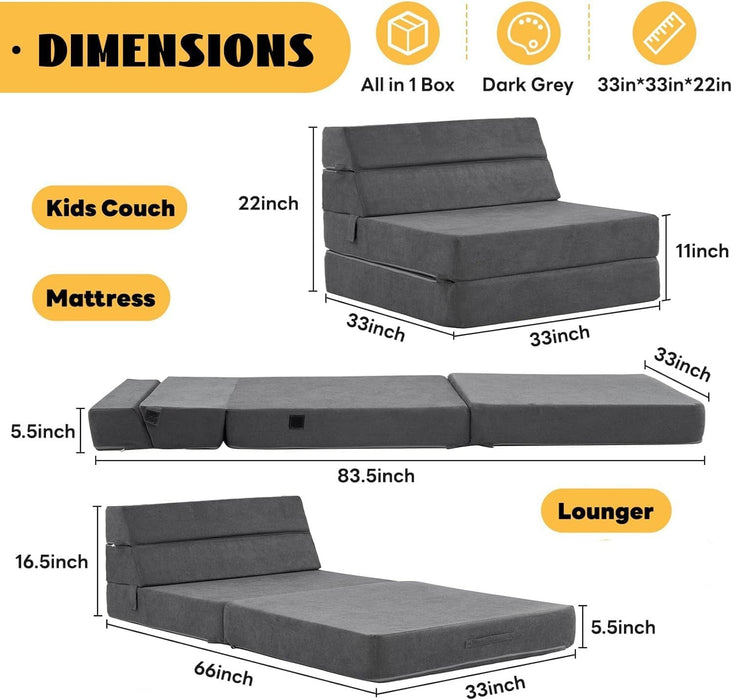 Large Foldable Sofa Bed Soft Foam Convertible Chair - ShipItFurniture