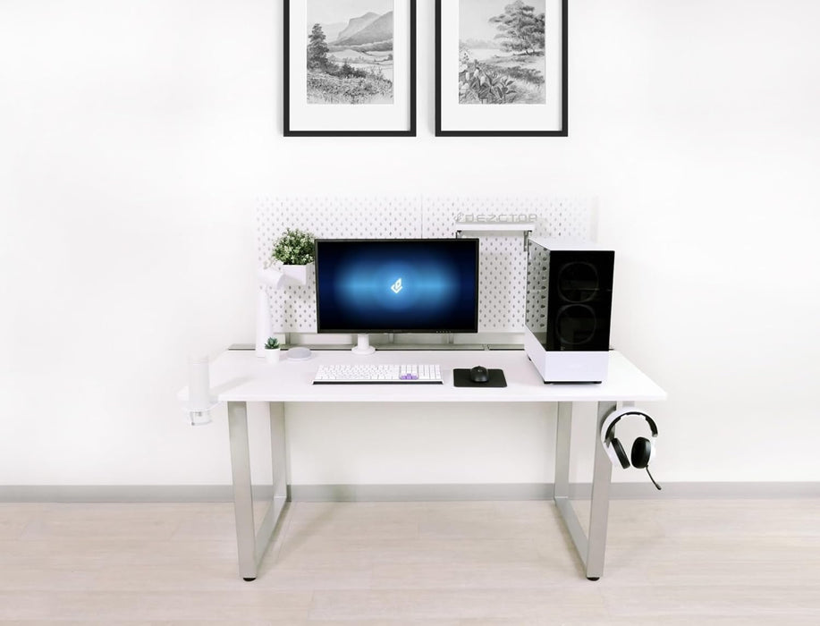 Large Gaming Desk with Pegboard and Cable Management - ShipItFurniture