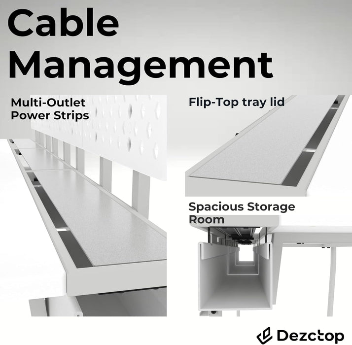 Large Gaming Desk with Pegboard and Cable Management - ShipItFurniture