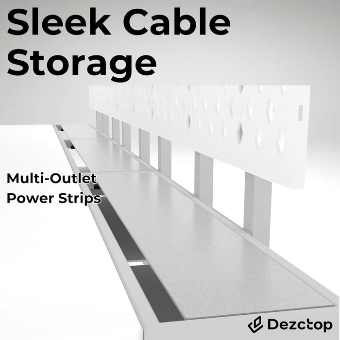 Large Gaming Desk with Pegboard and Cable Management - ShipItFurniture