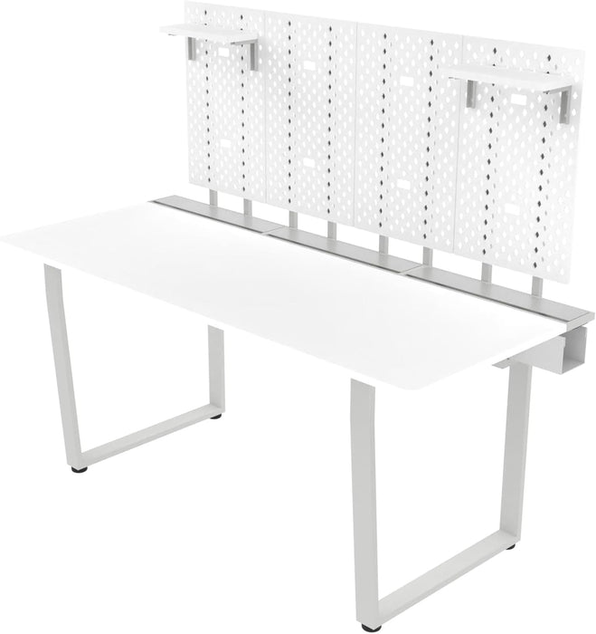 Large Gaming Desk with Pegboard and Cable Management - ShipItFurniture