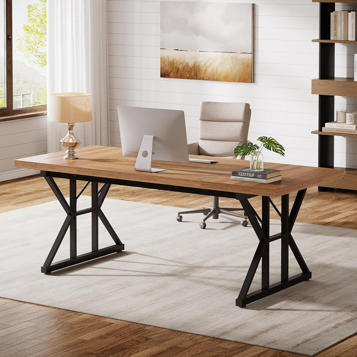 Large Industrial Executive Desk for Home Office Use - ShipItFurniture
