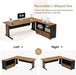 Large L Shaped Executive Desk with File Storage - ShipItFurniture