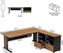 Large L Shaped Executive Desk with File Storage - ShipItFurniture