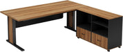 Large L Shaped Executive Desk with File Storage - ShipItFurniture