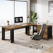 Large L Shaped Executive Desk with Mobile File Cabinet - ShipItFurniture