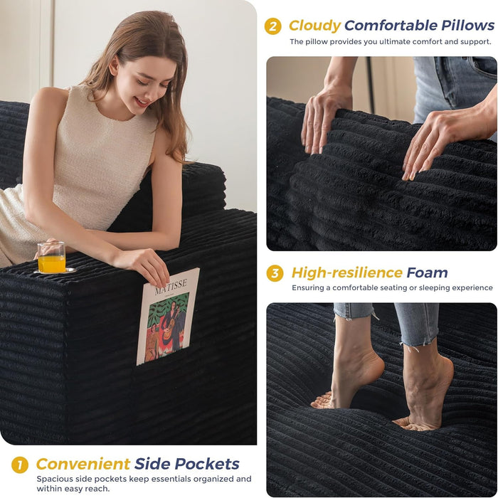 Large Modular Sectional Couch with L - Shape Chaise - ShipItFurniture