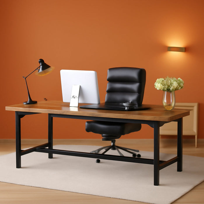 Large Rustic Computer Desk for Home Office Workstation - ShipItFurniture
