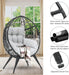 Large Wicker Egg Chair With Stand For Indoor Outdoor - ShipItFurniture