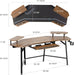 Large Wing - Shaped Gaming Desk With Keyboard Tray - ShipItFurniture