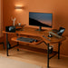 Large Wing - Shaped Gaming Desk With Keyboard Tray - ShipItFurniture
