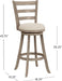 Laymon Modern Wood Bar Height Swivel Stool, Gray Brown - ShipItFurniture