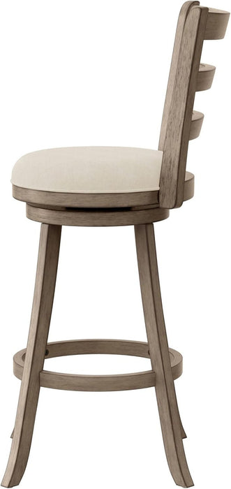 Laymon Modern Wood Bar Height Swivel Stool, Gray Brown - ShipItFurniture
