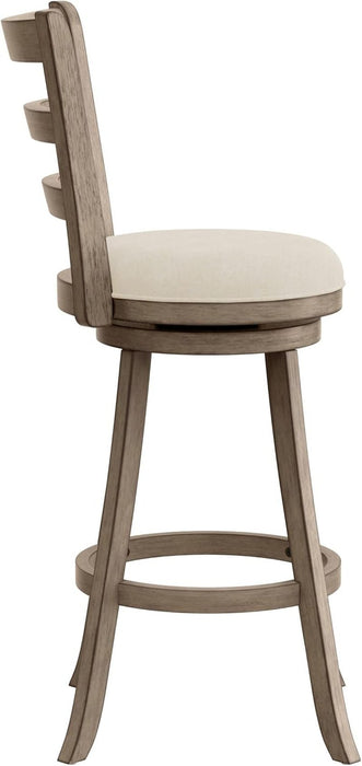 Laymon Modern Wood Bar Height Swivel Stool, Gray Brown - ShipItFurniture