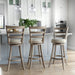 Laymon Modern Wood Bar Height Swivel Stool, Gray Brown - ShipItFurniture