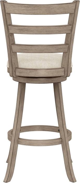 Laymon Modern Wood Bar Height Swivel Stool, Gray Brown - ShipItFurniture