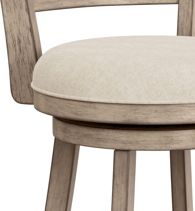 Laymon Modern Wood Bar Height Swivel Stool, Gray Brown - ShipItFurniture