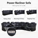 Leather Power Recliner Sectional Sofa with USB Charging - ShipItFurniture