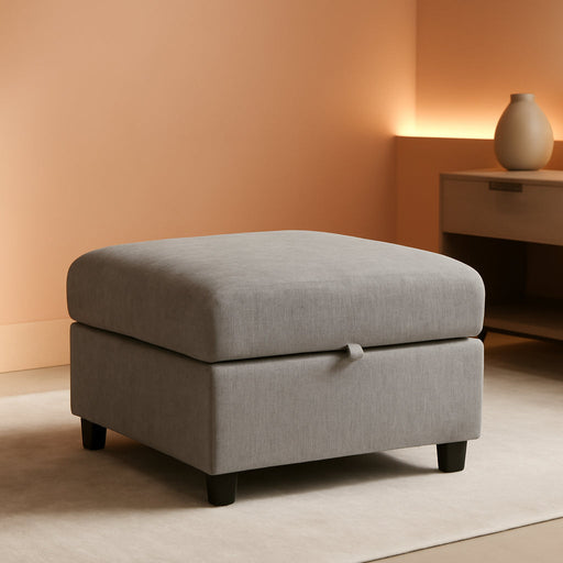 Light Grey Square Storage Ottoman for Versatile Living Spaces - ShipItFurniture