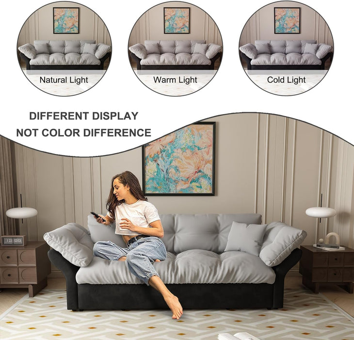 Luxury Velvet Queen Sofa Bed Versatile Convertible Futon - ShipItFurniture