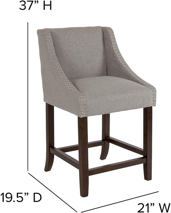 Mallory 2 Pk. Contemporary Brown Vinyl Adjustable Height Barstool with Vertical Stitch Back/Seat and Chrome Base - ShipItFurniture