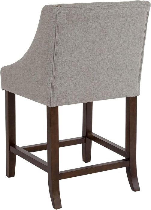Mallory 2 Pk. Contemporary Brown Vinyl Adjustable Height Barstool with Vertical Stitch Back/Seat and Chrome Base - ShipItFurniture