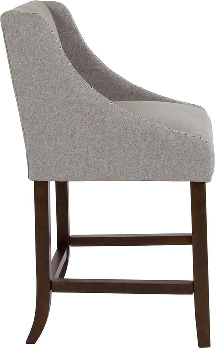 Mallory 2 Pk. Contemporary Brown Vinyl Adjustable Height Barstool with Vertical Stitch Back/Seat and Chrome Base - ShipItFurniture