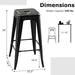 Metal Backless Bar Stools Set of 4, 30" Bar Height Modern Industrial Barstools W/Cut - Out Handle, Footrest, Rubber Foot Pads, Stackable Bar Dining Chairs for Kitchen Island, Black - ShipItFurniture