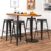 Metal Backless Bar Stools Set of 4, 30" Bar Height Modern Industrial Barstools W/Cut - Out Handle, Footrest, Rubber Foot Pads, Stackable Bar Dining Chairs for Kitchen Island, Black - ShipItFurniture