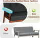 Mid Century Modern Black Leather Loveseat Sofa Couch - ShipItFurniture