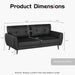Mid Century Modern Black Loveseat Sofa for Small Spaces - ShipItFurniture