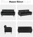 Mid Century Modern Black Loveseat Sofa for Small Spaces - ShipItFurniture