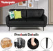Mid Century Modern Black Loveseat Sofa for Small Spaces - ShipItFurniture