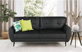 Mid Century Modern Black Loveseat Sofa for Small Spaces - ShipItFurniture