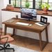 Mid - Century Modern Wooden Desk with Drawer and Stability - ShipItFurniture