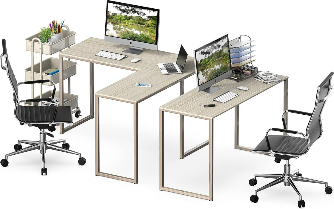 Mission 48 X 48 Inches L - Shape Home Office Computer Desk, Maple - ShipItFurniture