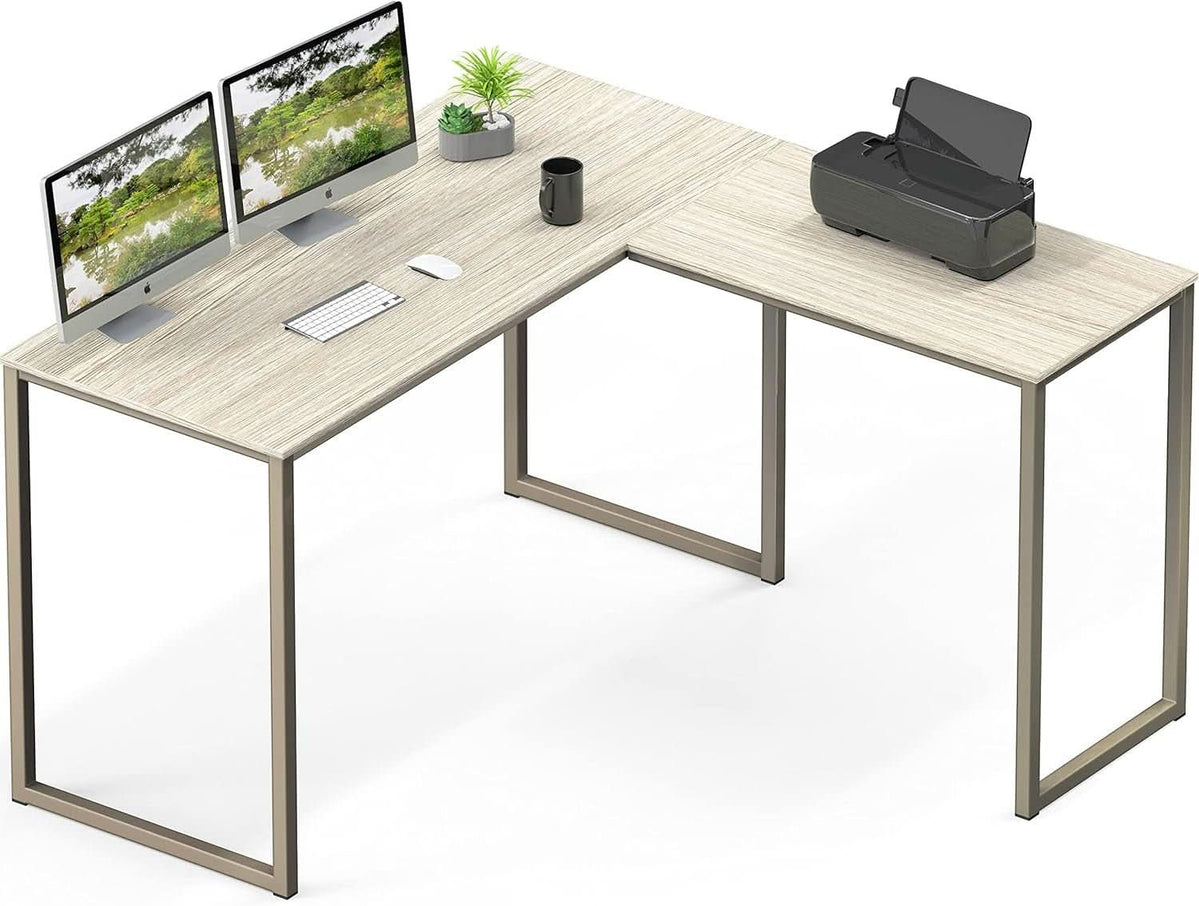 L Shaped Desk 48 X 48 Inches Maple Finish Home Office Desk ...