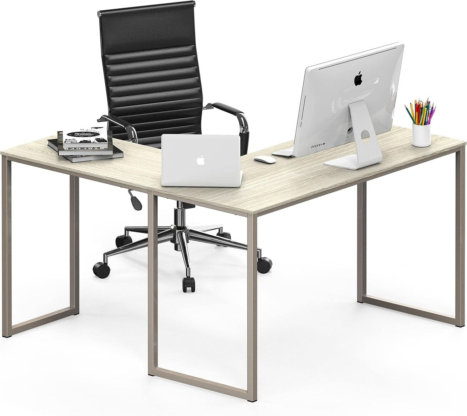 L Shaped Desk 48 X 48 Inches Maple Finish Home Office Desk ...