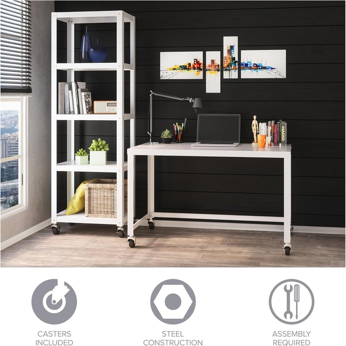 Mobile Metal Desk Workstation with Wheels and Durability - ShipItFurniture