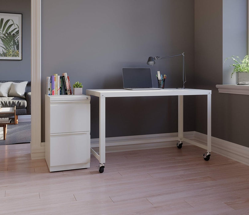 Mobile Metal Desk Workstation with Wheels and Durability - ShipItFurniture