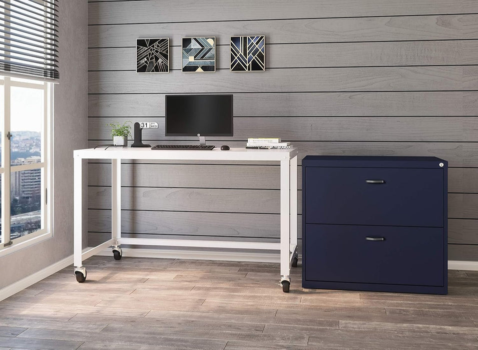 Mobile Metal Desk Workstation with Wheels and Durability - ShipItFurniture
