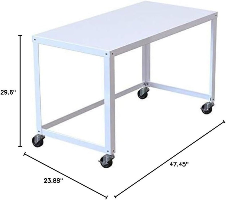 Mobile Metal Desk Workstation with Wheels and Durability - ShipItFurniture