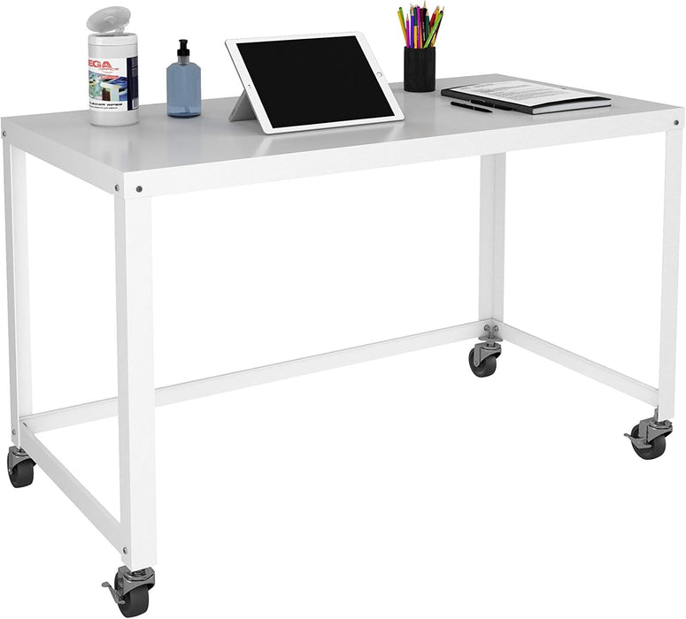 Mobile Metal Desk Workstation with Wheels and Durability - ShipItFurniture